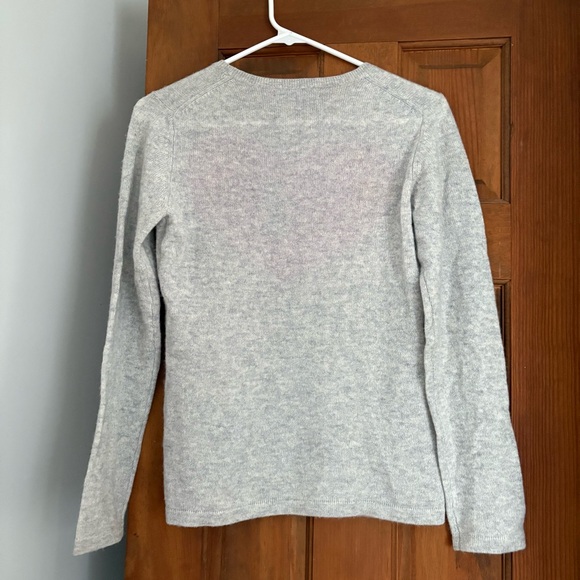 NEW Hannah Rose Small Novelty Heart Print Cashmere Crewneck Sweater Valentines - Picture 3 of 7